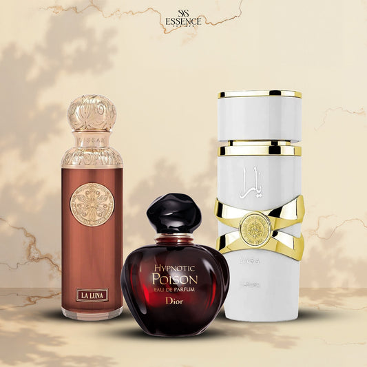 وايت يارا 100مل + جيسة لا لونا 100مل + هيبنوتيك بويزن 100مل