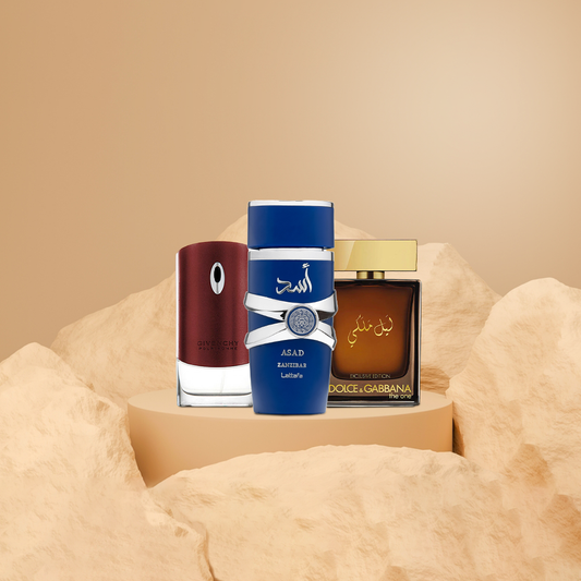 ليل ملكي ١٠٠ مل+ جيفنشي البني ١٠٠ مل + اسد زنجبار ١٠٠ مل