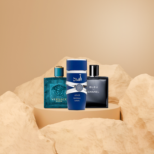 اسد ١٠٠مل+ بلو دي شانيل ٥٠مل + فرزاتشي ايروس١٠٠مل