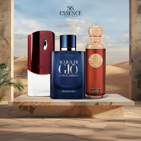 قصة لونا ١٠٠ مل + جيفنشي بني ١٠٠ مل + أكوا دي جي فو ١٠٠ مل