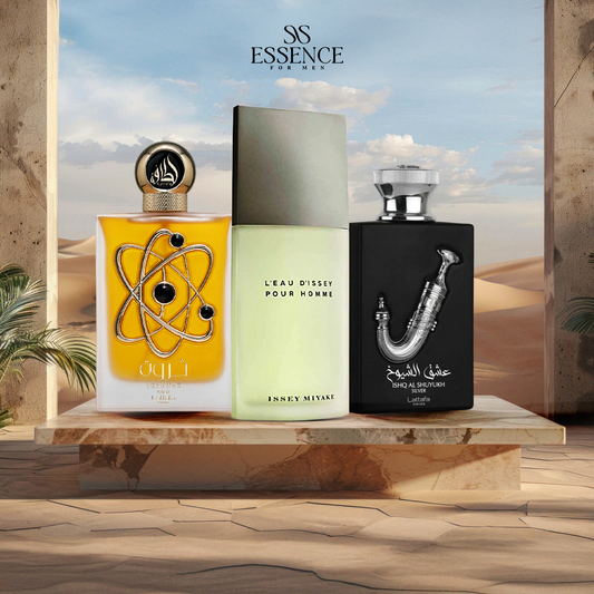 ايسي مياكي ١٠٠ مل + ثروة ذهبي ١٠٠ مل + عشق الشيوخ ١٠٠ مل