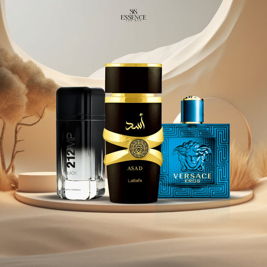 عطر اسد + عطر فرزاتشي 100 ملي + 212 black vip