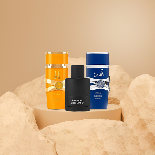 اسد زنجبار ١٠٠ مل + يارة الاصفر ١٠٠ مل + توم فورد عنبر١٠٠ مل