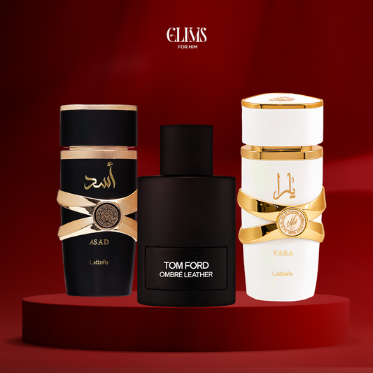 Asad 100 ml +white yara 100 ml + ombre leather 100 ml