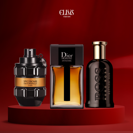 Dior Homme Intense 100 ml + Hugo Boss Black 100 ml + Spicebomb Viktor Rolf 100 ml